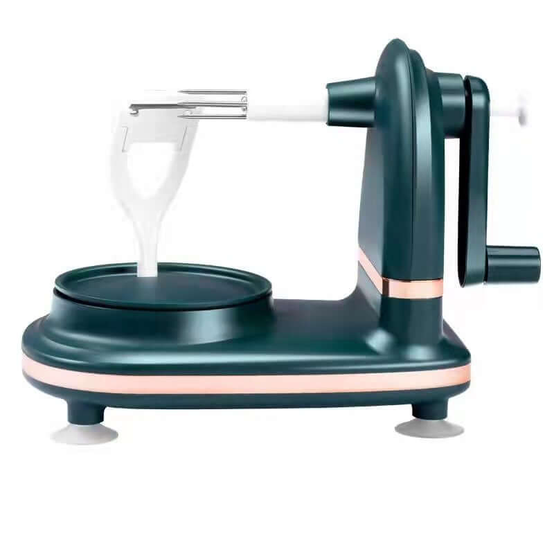 3-in-1 Obstschäler mit Apfelspalter – Praktisch mit Kurbel & Saugnapf